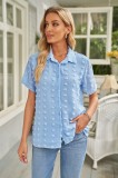 P777-48 Camasa casual din material lejer semitransparent si buline 3D