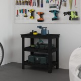 vidaXL Banc de lucru, negru, 78,5x50x80 cm, lemn masiv pin 823643