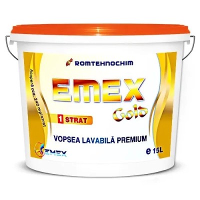 Vopsea Lavabila Premium &amp;ldquo;Emex Gold&amp;rdquo; - Vernil Pastel - Bid. 15 L foto