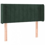 Cumpara ieftin Tablie pat cu aripioare verde inchis 83x16x78/88 cm catifea