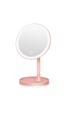 Oglinda Cosmetica TNS, Diametru 18 cm, Iluminata LED, Alimentare USB, 28 Led-uri, 3 Trepte de Lumina