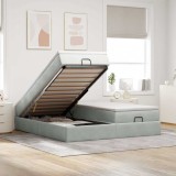 Cumpara ieftin Cadru de pat otoman cu saltele Gri deschis 160x200cm catifea
