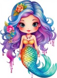 Cumpara ieftin Sticker decorativ, Mica Sirena, Albastru, 81 cm, 1344STK-4