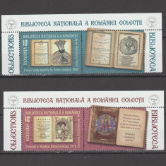 ROMANIA 2023 BIBLIOTCA NATIONALA A ROMANIEI Serie 2timbre cu vinieta LP.2442 MNH