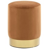 Cumpara ieftin Taburet, maro si auriu, catifea 28 x 36 cm