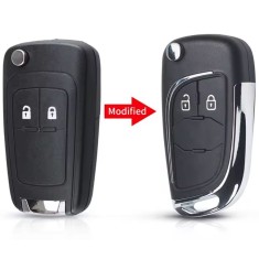 Carcasa Cheie Auto Transformare tip Briceag Techstar compatibila Opel Astra, Insignia, Meriva, Zafira, Vauxhall, Chevrolet Cruze &ndash; 2 Butoane, Elemente