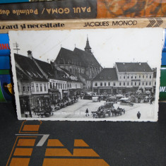 CARTE POSTALA * BRASOV - PIATA UNIREI CU BISERICA NEAGRA , JAMBOREE , 1936