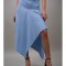 FUSTA LUNGA ASIMETRICA CHIARA S Baby Blue