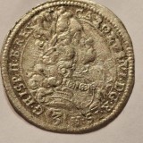Ungaria 3 kreuzer 1712 / PW / Bratislava argint Charles lll