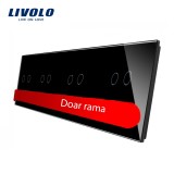 Cumpara ieftin Panou frontal Livolo din sticla neagra pentru 4 &icirc;ntrerupatoare duble touch