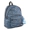 Ghiozdan My Way bleu-negru cu bandana, 1 compartiment si buzunar frontal