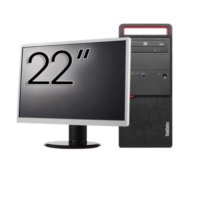 Pachet Calculator Second Hand LENOVO M800 Tower, Intel Core i3-6100 3.70GHz, 8GB DDR4, 512GB SSD, DVD-ROM + Monitor 22 Inch foto