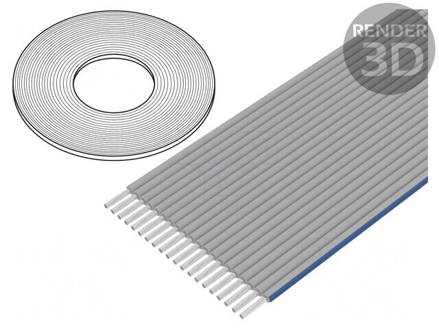 Cablu Bandă 1,27mm Cu 50x28AWG 100FT