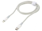 Cablu USB 2.0 Apple Lightning și USB C 1m alb textil, Baseus