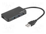 Hub USB NATEC 4 porturi USB 3.0 negru 5Gbps PnP
