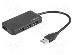 Hub USB NATEC 4 porturi USB 3.0 negru 5Gbps PnP