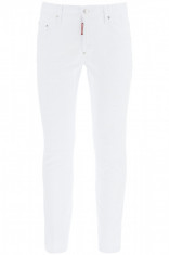 Blugi barbat Dsquared2 white bull skater jeans S74LB0861 STN833 100 Alb foto