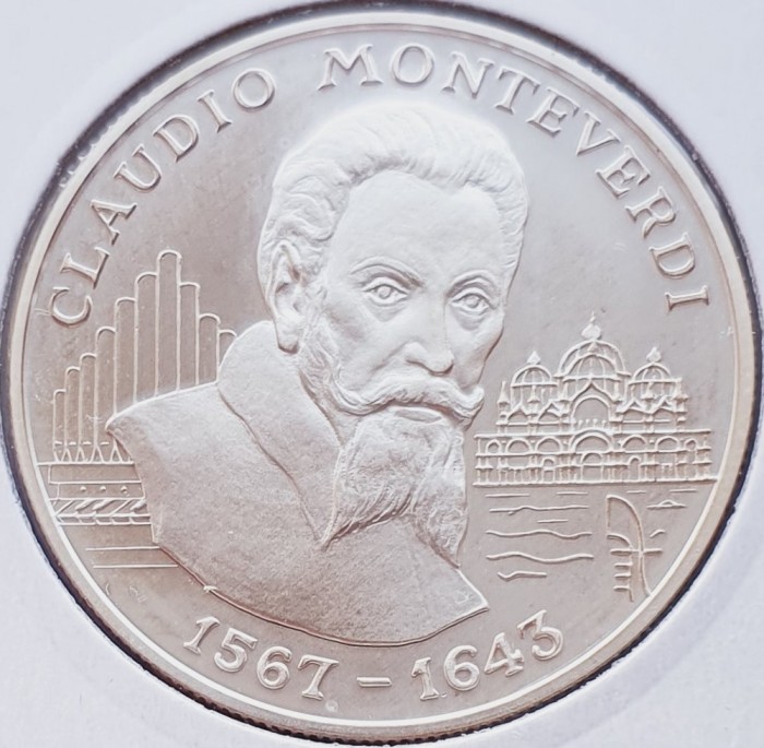 64 Andorra 10 diners 1998 Claudio Monteverdi km 146 UNC argint