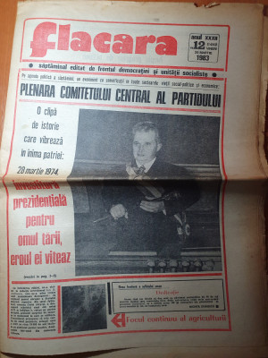 flacara 25 martie 1983-petrolistii din videle,nichita stanescu,ceanclul flacara foto