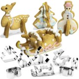 Set 8 forme 3D pentru prajituri de Craciun din inox Ruhhy 22015