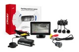 Set senzori de parcare AMiO TFT01 4,3 inch cu camera marsarier CAM-301 LED Night vision, 4 senzori negri Gold 18mm, afisaj TFT, 12V, 480 x 234