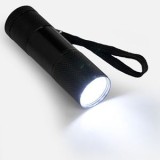 Lanterna de mana LED, 9 LED-uri, 8,5 cm, Aluminiu, Negru, CMCLASS