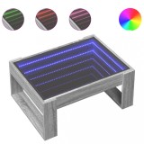 Cumpara ieftin Masuta de cafea cu LED infinity, gri sonoma, 70x53x30 cm