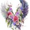 Sticker decorativ, Aripi, Gri, 73 cm, 1355STK-2