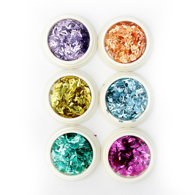 Set 6 bucati paiete decorative pentru unghii, bete, multicolor foto