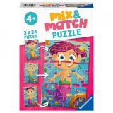 Puzzle Mix&amp;Match Sirene Si Monstri, 3X24 Piese, Ravensburger