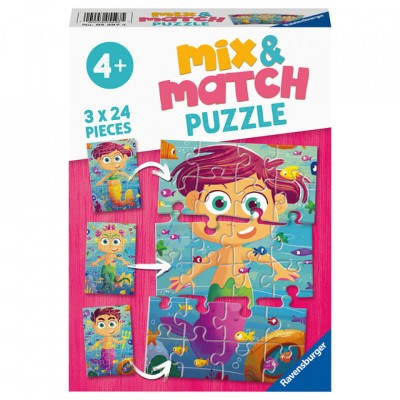 Puzzle Mix&amp;amp;Match Sirene Si Monstri, 3X24 Piese foto
