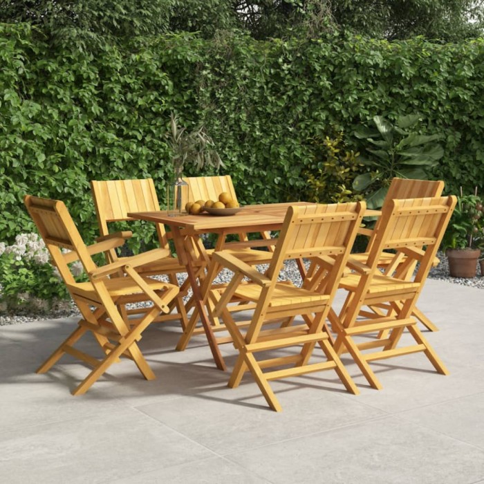 Gossi scaune de gradina pliante, 6 buc., 55x61x90 cm, lemn masiv tec