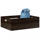 Cutie din lemn cu m&acirc;nere negru 40x30x13 cm lemn masiv de pin