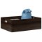 vidaXL Cutie din lemn cu m&acirc;nere negru 40x30x13 cm lemn masiv de pin