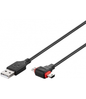 Cablu USB 2.0 A tata - micro USB/mini USB mini B tata 1m Goobay foto