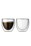 Cumpara ieftin Set de 2 pahare cu pereți dubli din sticlă borosilicată rezistentă la căldură pentru Espresso/Ristreto/Tea H
