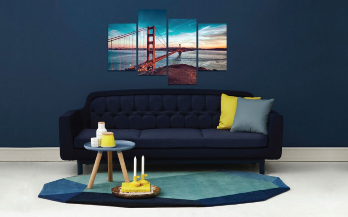 Tablou canvas 4 piese - The Most Famous Golden Gate