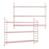 Set 2 buc raft perete Str&auml;ngn&auml;s 50x60x15cm otel roz [en.casa] HausGarden Leisure