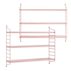 Set 2 buc raft perete Str&auml;ngn&auml;s 50x60x15cm otel roz [en.casa] HausGarden Leisure