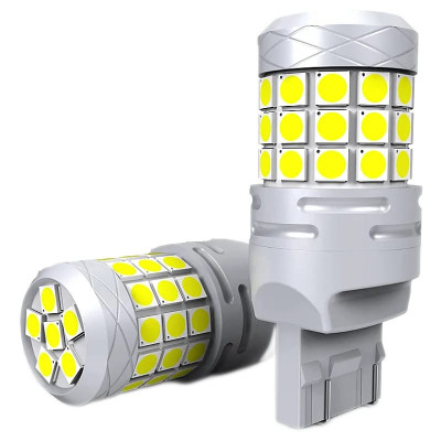 Set de 2 becuri led Xentech Light w21w/5w T20 42 SMD cu lupa Canbus 12-24V foto