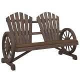 Cumpara ieftin Scaun Adirondack de gradina, 2 locuri, lemn masiv de brad