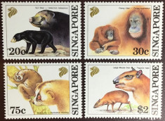 Singapore, fauna, urs, caprioara, urangutan, 1993, MNH** foto