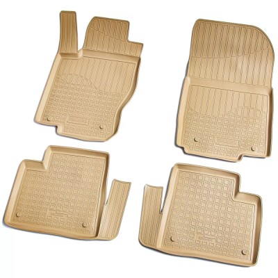Set de 4 covorase bej cauciuc 3D stil tavita premium pentru Mercedes M/GLE-Class W166, GL, GLS X166, GLE Coupe C292 foto