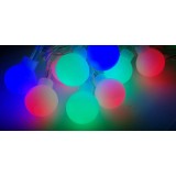 Instalatie Craciun Sir , Forme Mini Globuri, 20 LED-uri Multicolore , Cablu Transparent , 4 metri