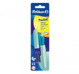 Stilou twist neo mint, penita m, 2 rezerve albastre, blister, Pelikan