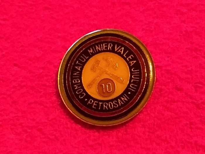 Insigna minerit - Combinatul Minier Valea Jiului - PETROSANI (10 ani)
