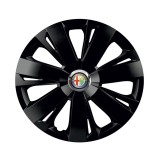 Set 4 capace roti Negre Cu Inel Cromat Energy R16 Compatibil Cu Alfa Romeo