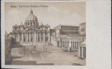 Carte postala, Roma, San Pietro Obelisco e Fontana, perioada interbelica
