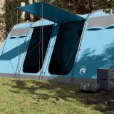 VidaXL Cort de familie tunel pentru 10 persoane, albastru, impermeabil