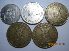 Romania (e154) &amp;#039;90 - 5 Lei 1995, 10 Lei 1992, 20 Lei 1991, 1992, 1993 foto